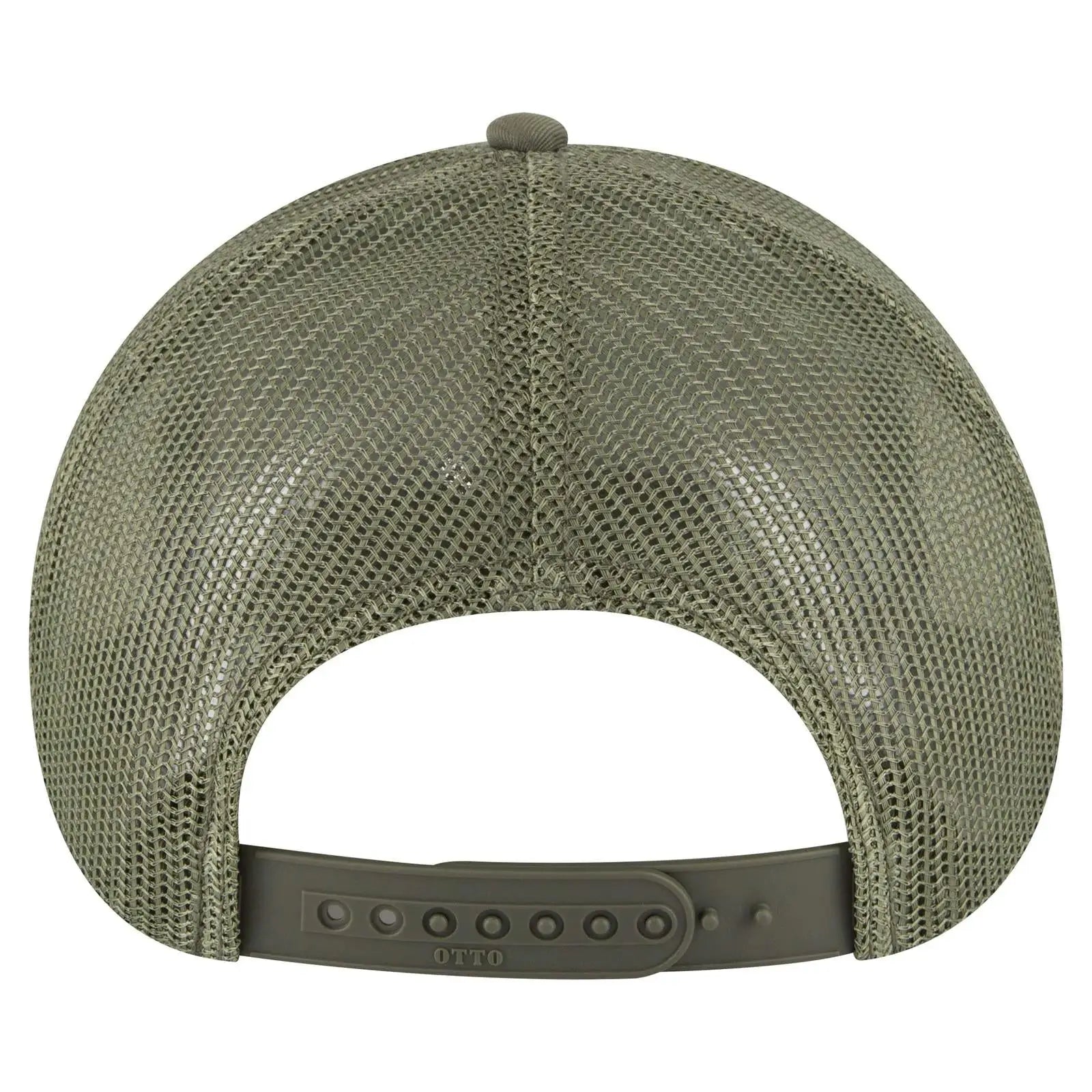 OTTO 83-1239 6 Panel Low Profile Mesh Back Trucker Cap - Ol. Green - Ol. Green / 6 1/2’’ - 7 5/8’’
