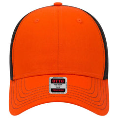 OTTO 83-1239 6 Panel Low Profile Mesh Back Trucker Cap - Org/Org/Blk - Org/Org/Blk / 6 1/2’’ - 7 5/8’’