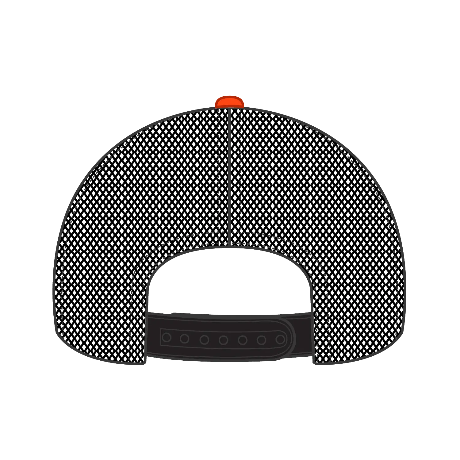 OTTO 83-1239 6 Panel Low Profile Mesh Back Trucker Cap - Org/Org/Blk - Org/Org/Blk / 6 1/2’’ - 7 5/8’’