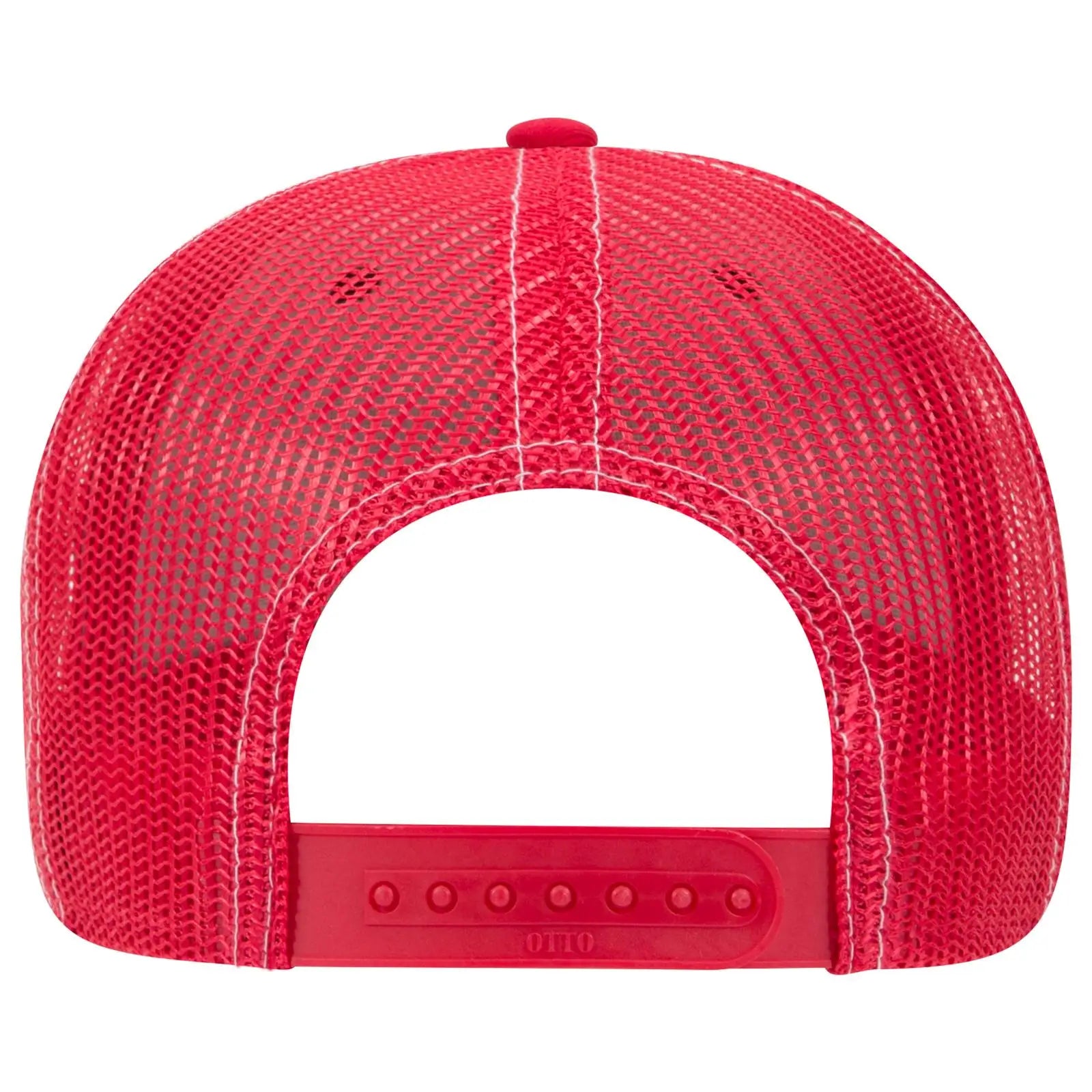 OTTO 83-1239 6 Panel Low Profile Mesh Back Trucker Cap - Red/Blk/Red - Red/Blk/Red / 6 1/2’’ - 7 5/8’’
