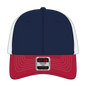 OTTO 83-1239 6 Panel Low Profile Mesh Back Trucker Cap - Red/Nvy/Wht - Red/Nvy/Wht / 6 1/2’’ - 7 5/8’’