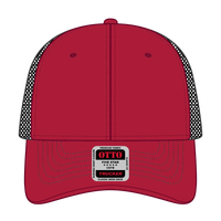 OTTO 83-1239 6 Panel Low Profile Mesh Back Trucker Cap - Red/Red/Blk - Red/Red/Blk / 6 1/2’’ - 7 5/8’’
