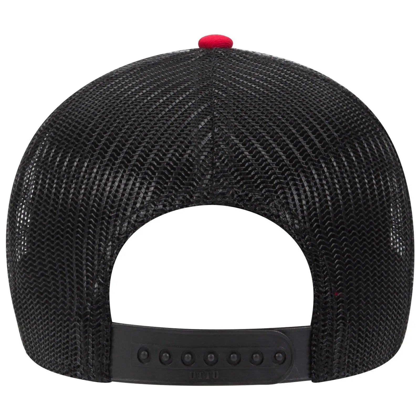 OTTO 83-1239 6 Panel Low Profile Mesh Back Trucker Cap - Red/Red/Blk - Red/Red/Blk / 6 1/2’’ - 7 5/8’’