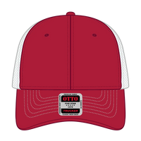 OTTO 83-1239 6 Panel Low Profile Mesh Back Trucker Cap - Red/Red/Wht - Red/Red/Wht / 6 1/2’’ - 7 5/8’’