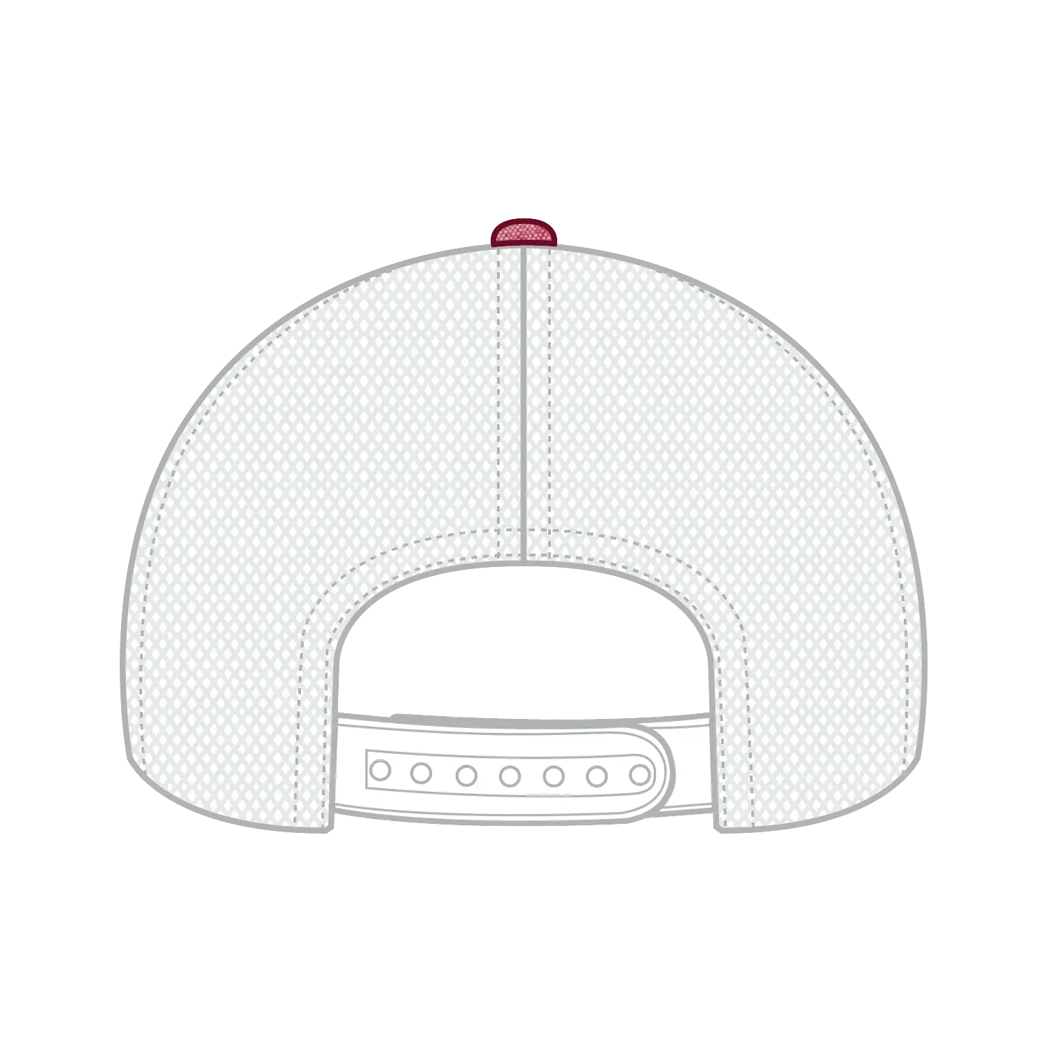 OTTO 83-1239 6 Panel Low Profile Mesh Back Trucker Cap - Red/Wht - Red/Wht / 6 1/2’’ - 7 5/8’’
