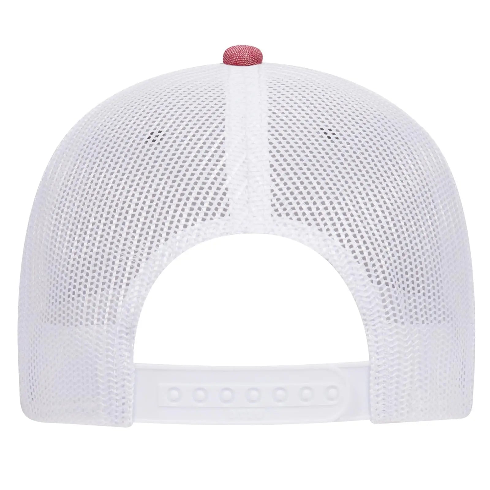 OTTO 83-1239 6 Panel Low Profile Mesh Back Trucker Cap - Red/Wht - Red/Wht / 6 1/2’’ - 7 5/8’’