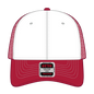 OTTO 83-1239 6 Panel Low Profile Mesh Back Trucker Cap - Red/Wht/Red - Red/Wht/Red / 6 1/2’’ - 7 5/8’’