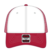 OTTO 83-1239 6 Panel Low Profile Mesh Back Trucker Cap - Red/Wht/Red - Red/Wht/Red / 6 1/2’’ - 7 5/8’’