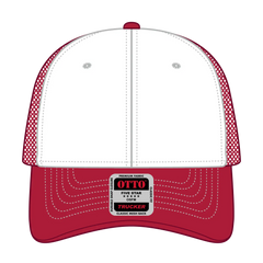 OTTO 83-1239 6 Panel Low Profile Mesh Back Trucker Cap - Red/Wht/Red - Red/Wht/Red / 6 1/2’’ - 7 5/8’’
