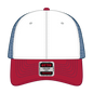 OTTO 83-1239 6 Panel Low Profile Mesh Back Trucker Cap - Red/Wht/Ryl - Red/Wht/Ryl / 6 1/2’’ - 7 5/8’’
