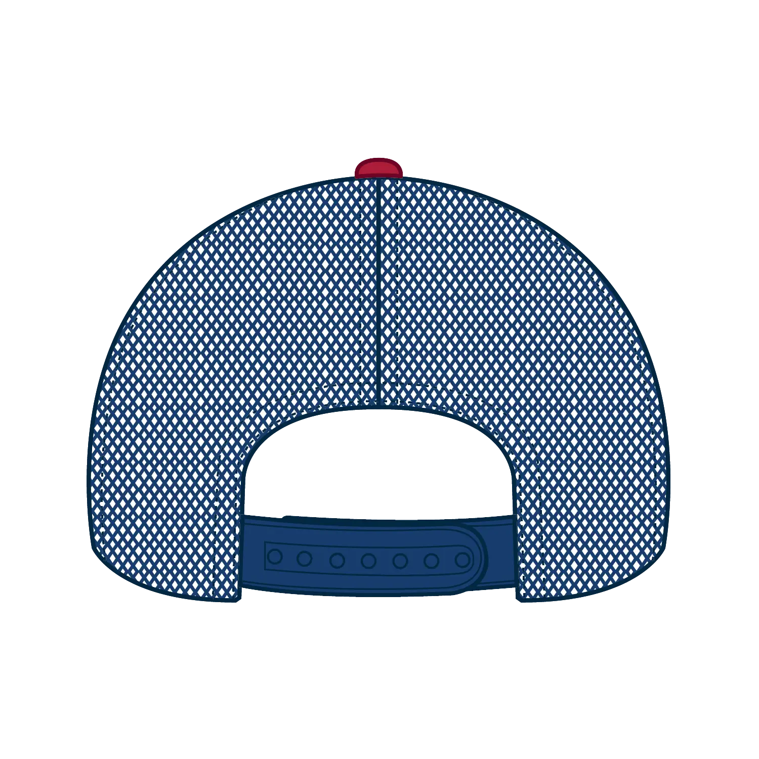OTTO 83-1239 6 Panel Low Profile Mesh Back Trucker Cap - Red/Wht/Ryl - Red/Wht/Ryl / 6 1/2’’ - 7 5/8’’