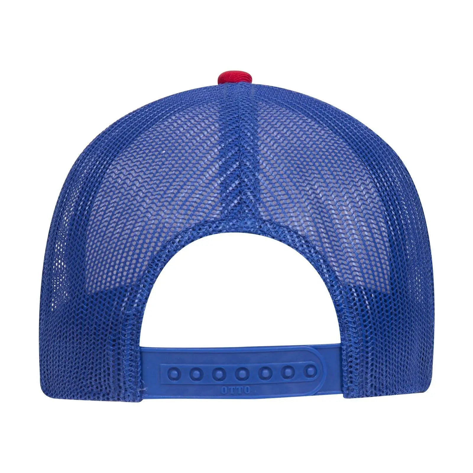 OTTO 83-1239 6 Panel Low Profile Mesh Back Trucker Cap - Red/Wht/Ryl - Red/Wht/Ryl / 6 1/2’’ - 7 5/8’’