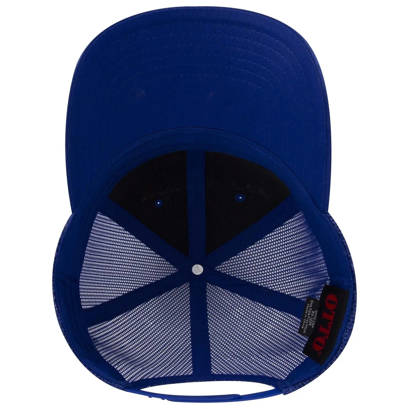 OTTO 83-1239 6 Panel Low Profile Mesh Back Trucker Cap - Royal - Royal / 6 1/2’’ - 7 5/8’’