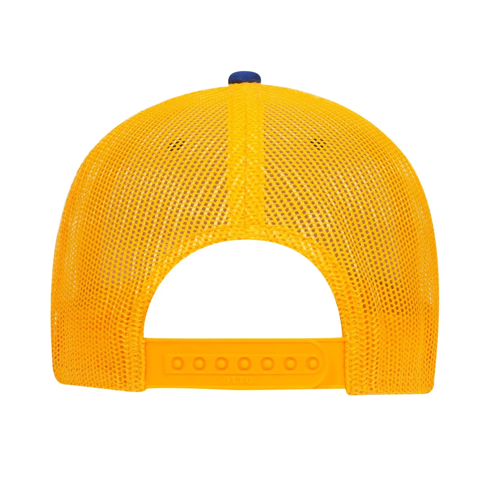 OTTO 83-1239 6 Panel Low Profile Mesh Back Trucker Cap - Ryl/Ryl/Gld - Ryl/Ryl/Gld / 6 1/2’’ - 7 5/8’’