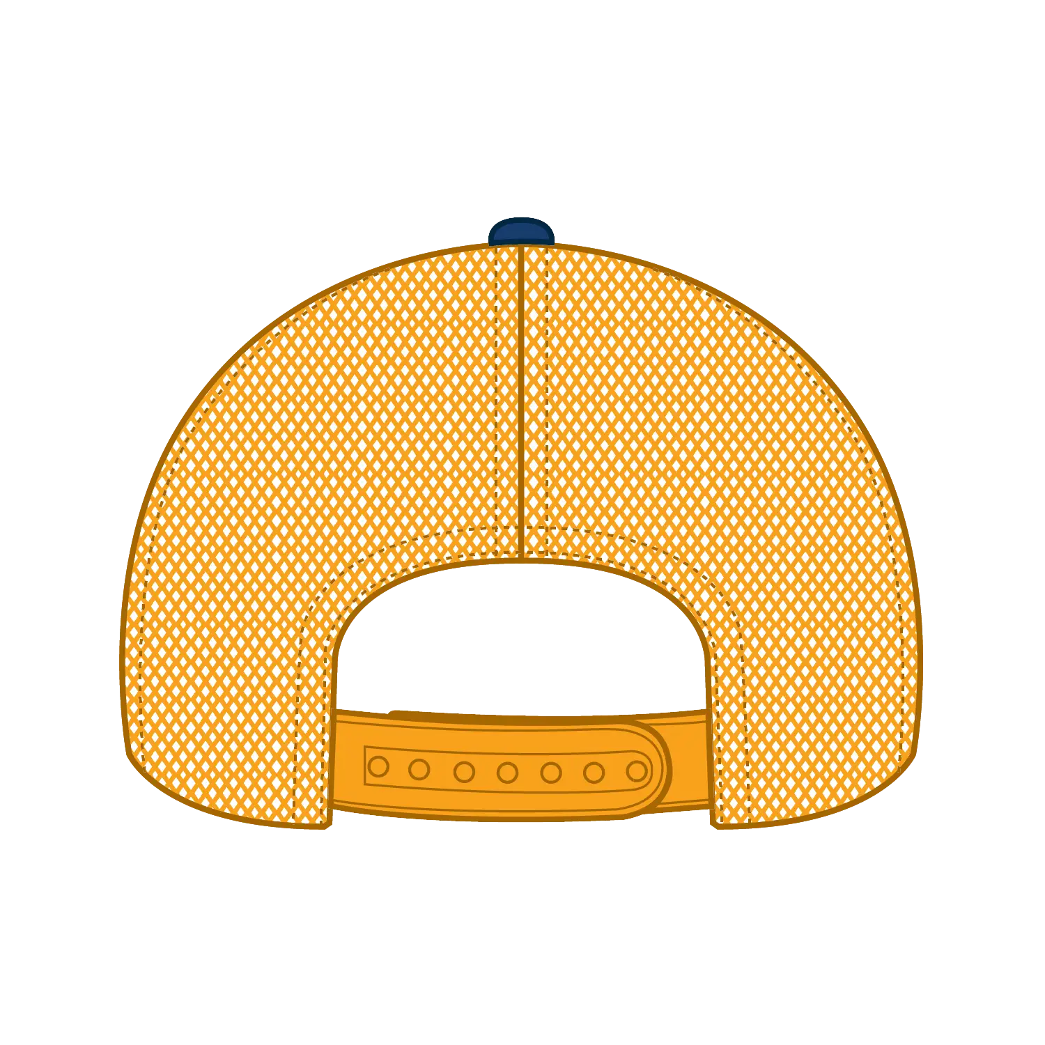 OTTO 83-1239 6 Panel Low Profile Mesh Back Trucker Cap - Ryl/Ryl/Gld - Ryl/Ryl/Gld / 6 1/2’’ - 7 5/8’’