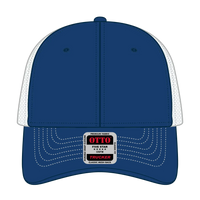 OTTO 83-1239 6 Panel Low Profile Mesh Back Trucker Cap - Ryl/Ryl/Wht - Ryl/Ryl/Wht / 6 1/2’’ - 7 5/8’’