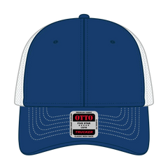 OTTO 83-1239 6 Panel Low Profile Mesh Back Trucker Cap - Ryl/Ryl/Wht - Ryl/Ryl/Wht / 6 1/2’’ - 7 5/8’’