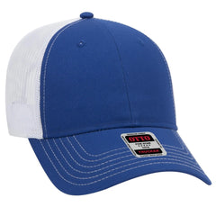 OTTO 83-1239 6 Panel Low Profile Mesh Back Trucker Cap - Ryl/Ryl/Wht - Ryl/Ryl/Wht / 6 1/2’’ - 7 5/8’’