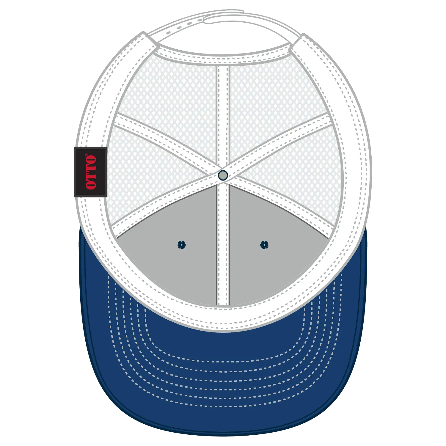 OTTO 83-1239 6 Panel Low Profile Mesh Back Trucker Cap - Ryl/Ryl/Wht - Ryl/Ryl/Wht / 6 1/2’’ - 7 5/8’’