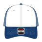 OTTO 83-1239 6 Panel Low Profile Mesh Back Trucker Cap - Ryl/Wht/Ryl - Ryl/Wht/Ryl / 6 1/2’’ - 7 5/8’’