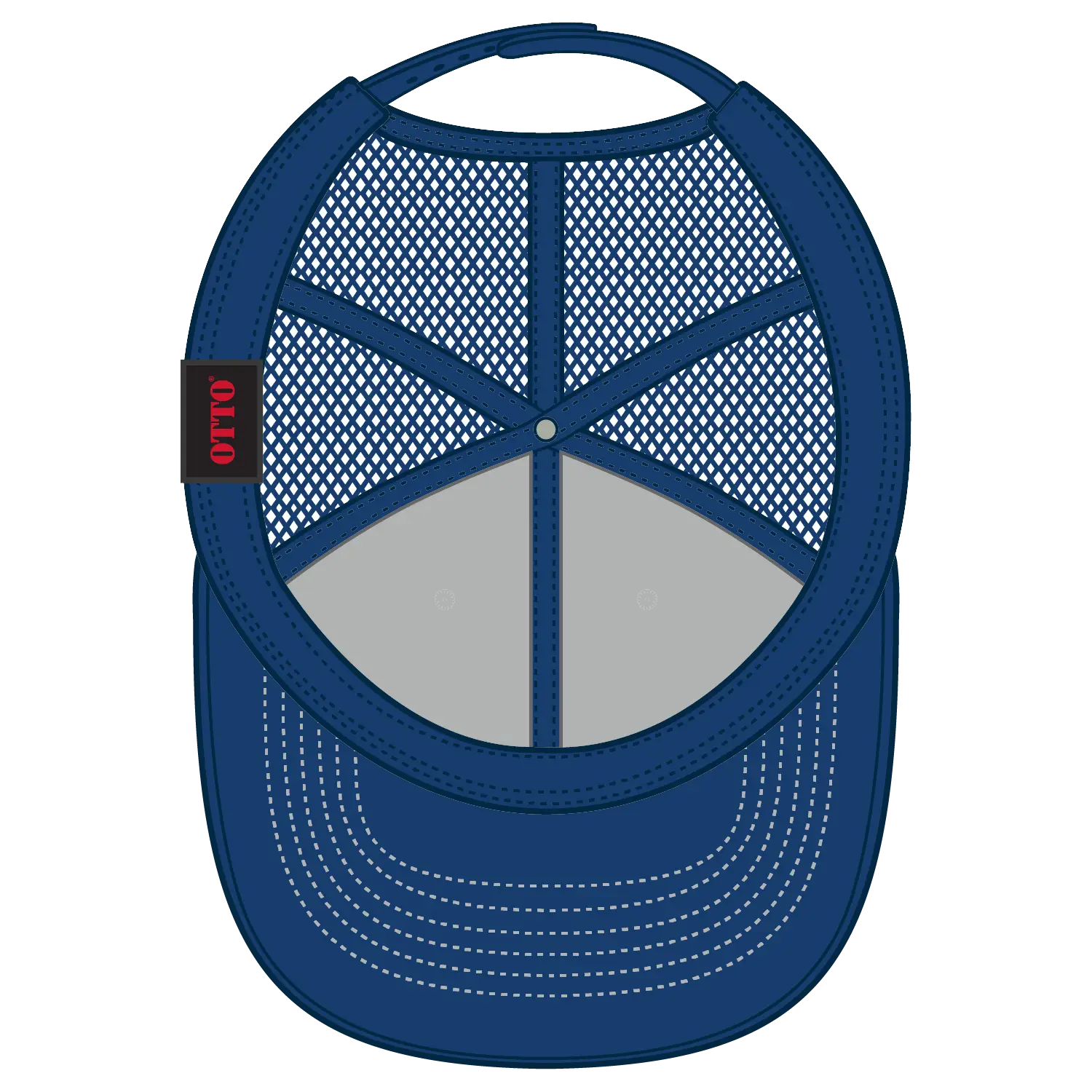 OTTO 83-1239 6 Panel Low Profile Mesh Back Trucker Cap - Ryl/Wht/Ryl - Ryl/Wht/Ryl / 6 1/2’’ - 7 5/8’’