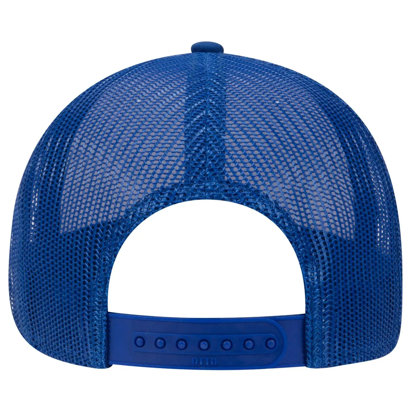 OTTO 83-1239 6 Panel Low Profile Mesh Back Trucker Cap - Ryl/Wht/Ryl - Ryl/Wht/Ryl / 6 1/2’’ - 7 5/8’’