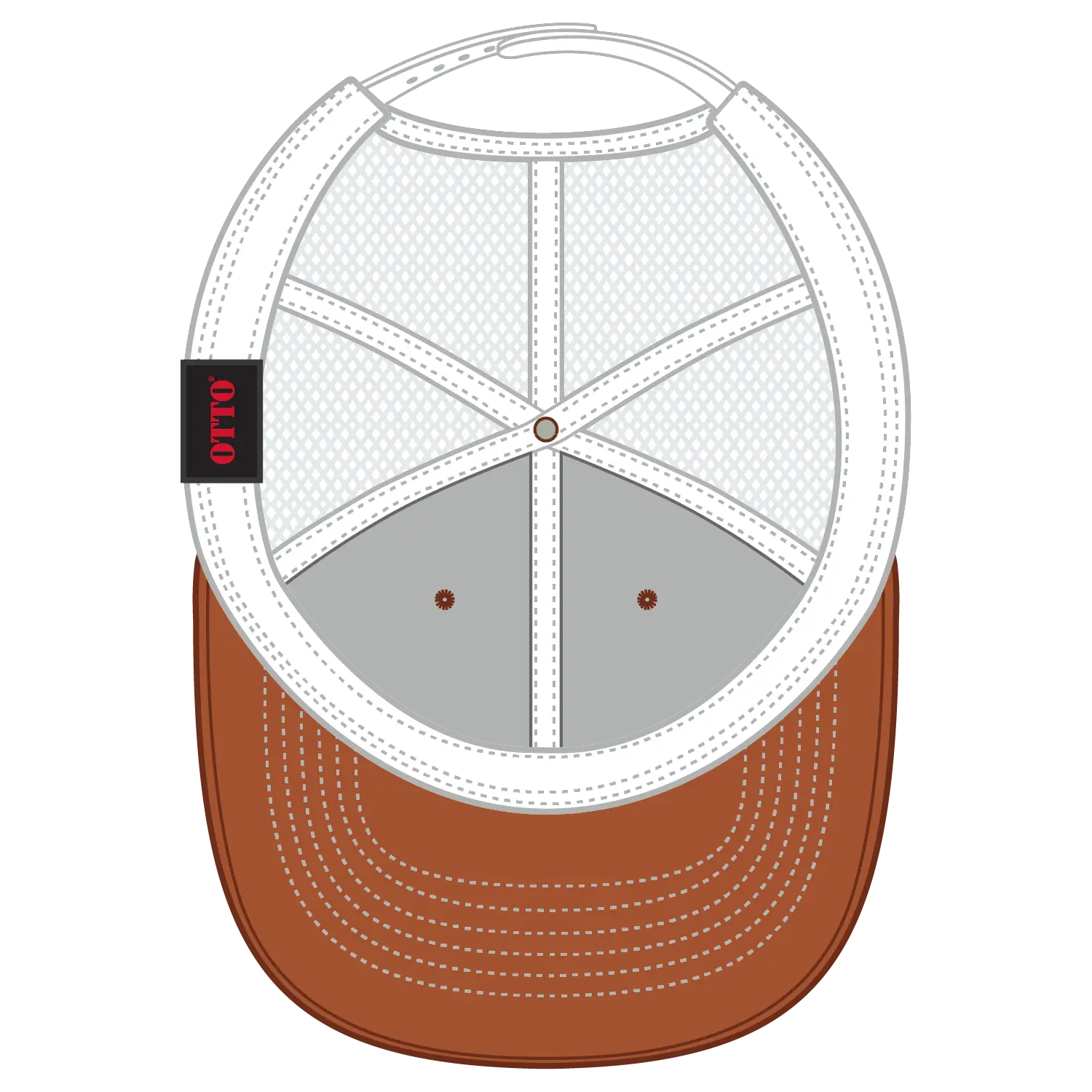 OTTO 83-1239 6 Panel Low Profile Mesh Back Trucker Cap - Tx Org/Tx Org/Wht - Tx Org/Tx Org/Wht / 6 1/2’’ - 7 5/8’’