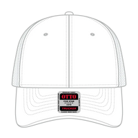 OTTO 83-1239 6 Panel Low Profile Mesh Back Trucker Cap - White - White / 6 1/2’’ - 7 5/8’’