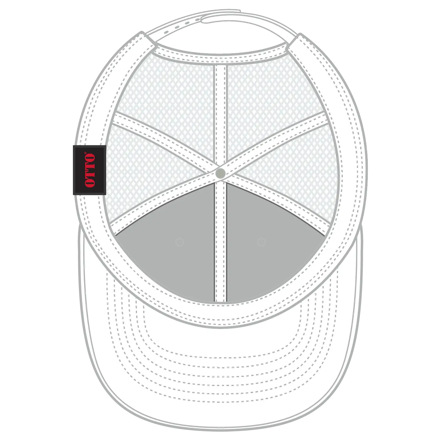 OTTO 83-1239 6 Panel Low Profile Mesh Back Trucker Cap - White