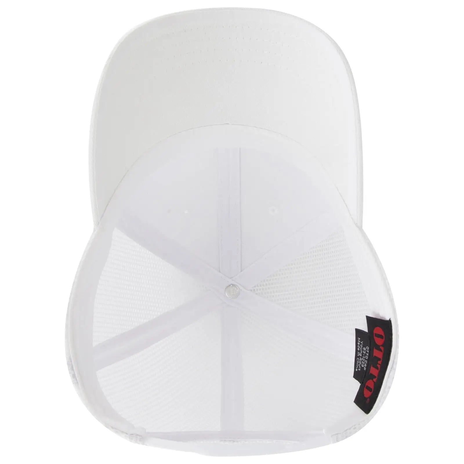OTTO 83-1239 6 Panel Low Profile Mesh Back Trucker Cap - White