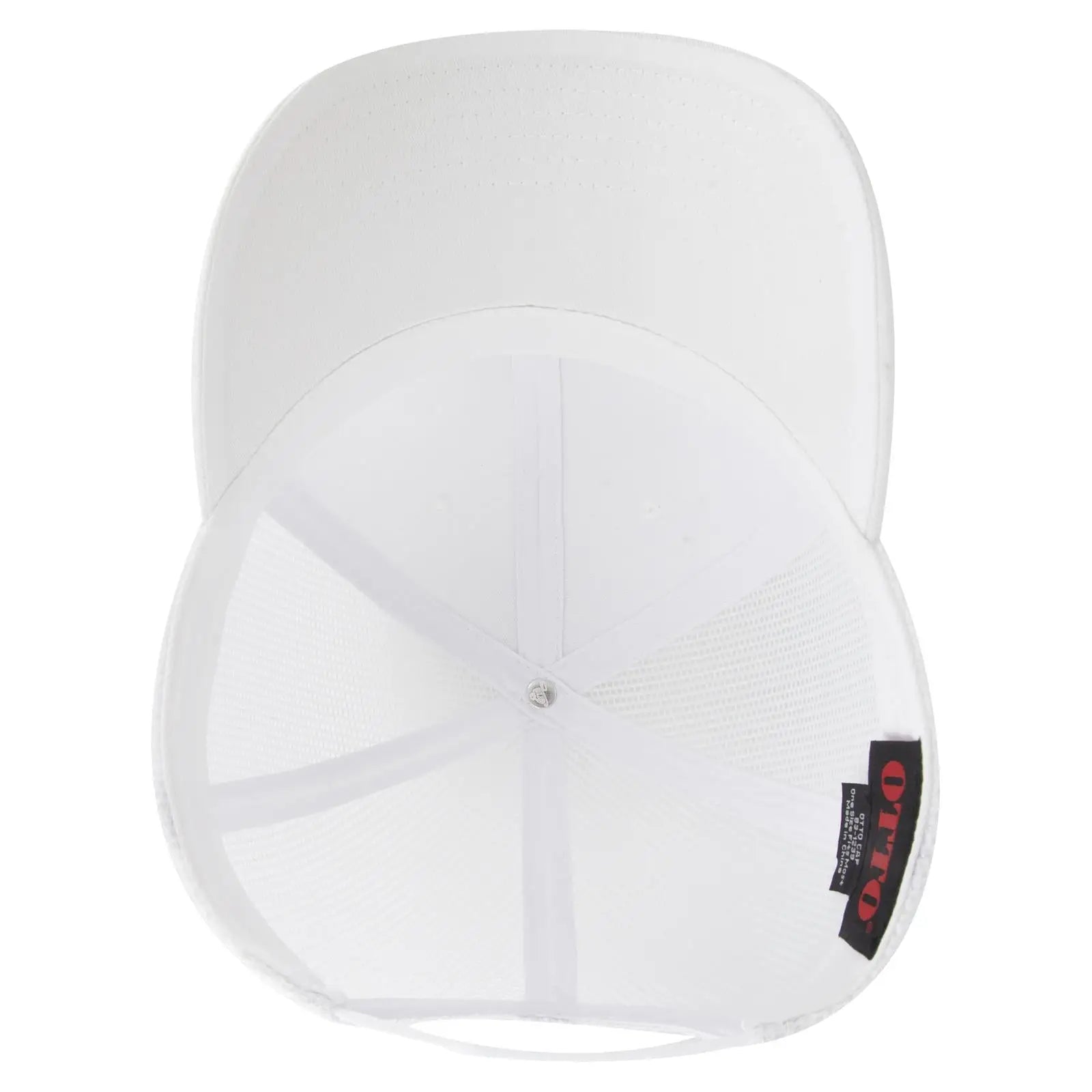 OTTO 83-1239 6 Panel Low Profile Mesh Back Trucker Cap - White