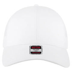 OTTO 83-1239 6 Panel Low Profile Mesh Back Trucker Cap - White
