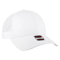 OTTO 83-1239 6 Panel Low Profile Mesh Back Trucker Cap - White