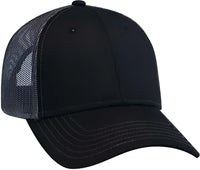 OTTO 83-1239 6 Panel Low Profile Mesh Back Trucker Hat - Black Black Charcoal - Black Dark Gray / One Size Fits Most