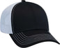 OTTO 83-1239 6 Panel Low Profile Mesh Back Trucker Hat - Black Black White - Black White / One Size Fits Most