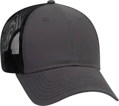 OTTO 83-1239 6 Panel Low Profile Mesh Back Trucker Hat - Charcoal Charcoal Black - Dark Gray Black / One Size Fits Most