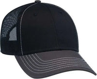 OTTO 83-1239 6 Panel Low Profile Mesh Back Trucker Hat - Charcoal Gray Black Black - Dark Gray Black / One Size Fits