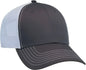 OTTO 83-1239 6 Panel Low Profile Mesh Back Trucker Hat - Charcoal Charcoal White - Dark Gray White / One Size Fits Most