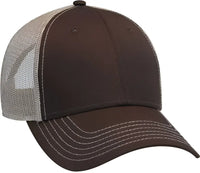 OTTO 83-1239 6 Panel Low Profile Mesh Back Trucker Hat - Dark Brown Dark Brown Khaki - Brown Khaki / One Size Fits Most