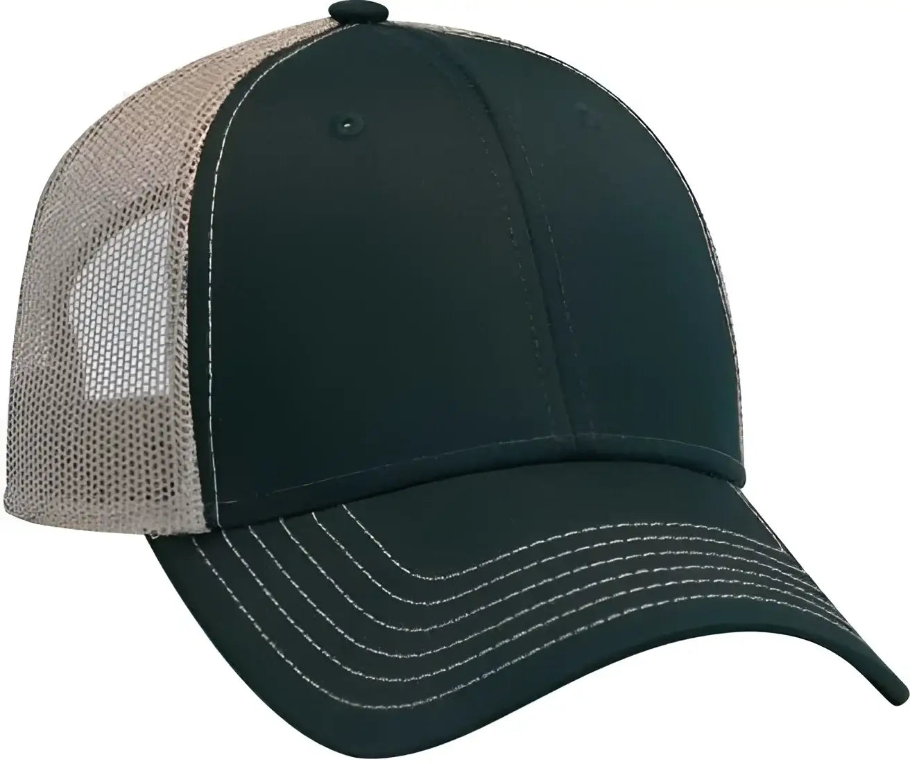 OTTO 83-1239 6 Panel Low Profile Mesh Back Trucker Hat - Dark Green Dark Green Khaki - Forest Khaki / One Size Fits Most