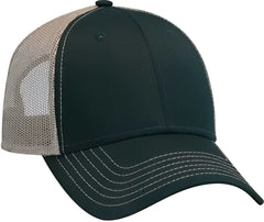 OTTO 83-1239 6 Panel Low Profile Mesh Back Trucker Hat - Dark Green Dark Green Khaki - Forest Khaki / One Size Fits Most
