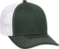 OTTO 83-1239 6 Panel Low Profile Mesh Back Trucker Hat - Dark Green Dark Green White - Forest White / One Size Fits Most
