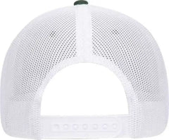 OTTO 83-1239 6 Panel Low Profile Mesh Back Trucker Hat - Dark Green Dark Green White - Forest White / One Size Fits Most