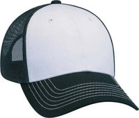 OTTO 83-1239 6 Panel Low Profile Mesh Back Trucker Hat - Dark Green White Dark Green - Forest White / One Size Fits Most