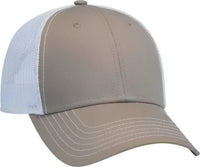 OTTO 83-1239 6 Panel Low Profile Mesh Back Trucker Hat - DarkKhaki DarkKhaki White - Khaki White / One Size Fits Most