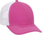 OTTO 83-1239 6 Panel Low Profile Mesh Back Trucker Hat - Heather Pnk Heather Pnk White - Pink White / One Size Fits Most