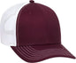 OTTO 83-1239 6 Panel Low Profile Mesh Back Trucker Hat - Maroon Maroon White - Maroon White / One Size Fits Most