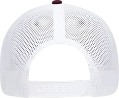 OTTO 83-1239 6 Panel Low Profile Mesh Back Trucker Hat - Maroon Maroon White - Maroon White / One Size Fits Most