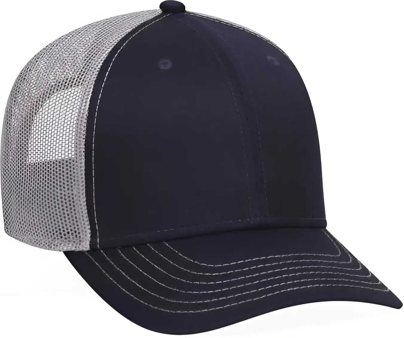 OTTO 83-1239 6 Panel Low Profile Mesh Back Trucker Hat - Navy Navy Gray - Navy Gray / One Size Fits Most
