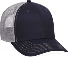 OTTO 83-1239 6 Panel Low Profile Mesh Back Trucker Hat - Navy Navy Gray - Navy Gray / One Size Fits Most